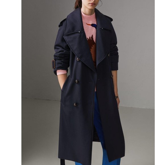 NWT Burberry Wool Belted Polyester-filling Trench Coat - Picture 1 of 16